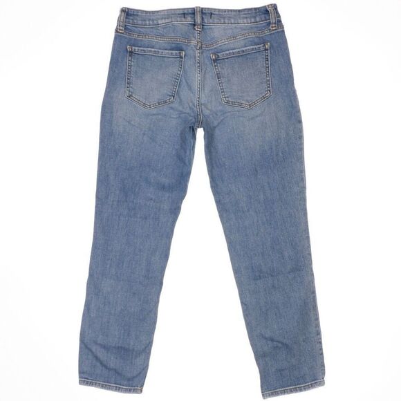 Eunina Jeans Juniors 7 Frankie Mid Rise Girlfriend Destroyed Blue Denim 29x26.5 - Picture 3 of 10